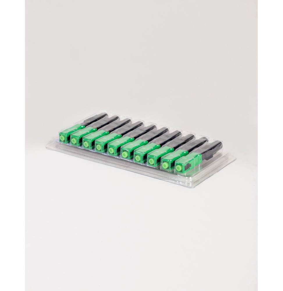 Mechanical Connector Type SC/APC (GREEN) pack x10 units. Mechanical Connector Type SC/APC (GREEN) pack x10 units.